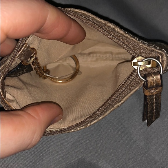 Coach brown and tan small zip up change purse - Picture 3 of 8
